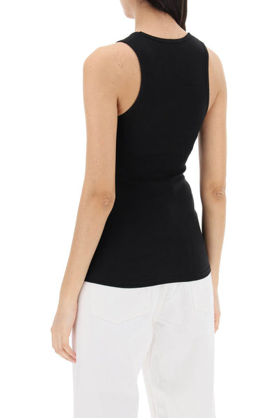 Wardrobe.nyc ribbed sleeveless top with W1016R04 BLACK