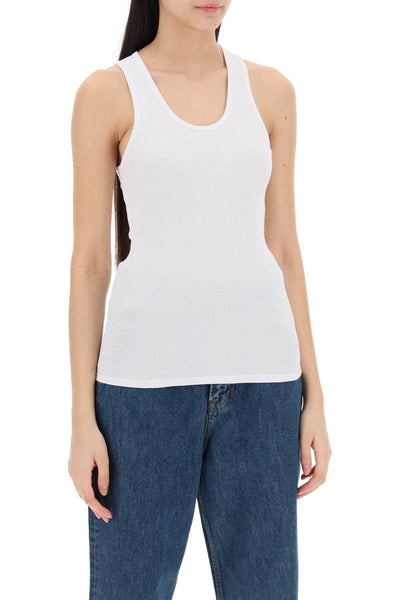 Wardrobe.nyc ribbed sleeveless top with W1016R04 WHITE