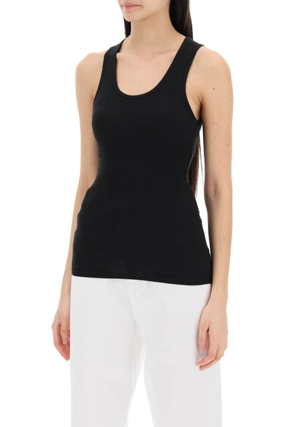 Wardrobe.nyc ribbed sleeveless top with W1016R04 BLACK