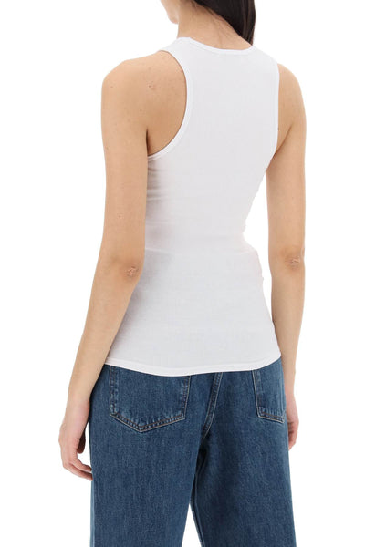 Wardrobe.nyc ribbed sleeveless top with W1016R04 WHITE