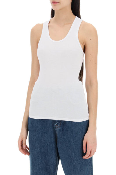 Wardrobe.nyc ribbed sleeveless top with W1016R04 WHITE