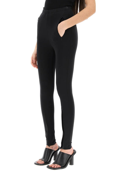 Wardrobe.nyc leggings with zip cuffs W2014R05 BLACK