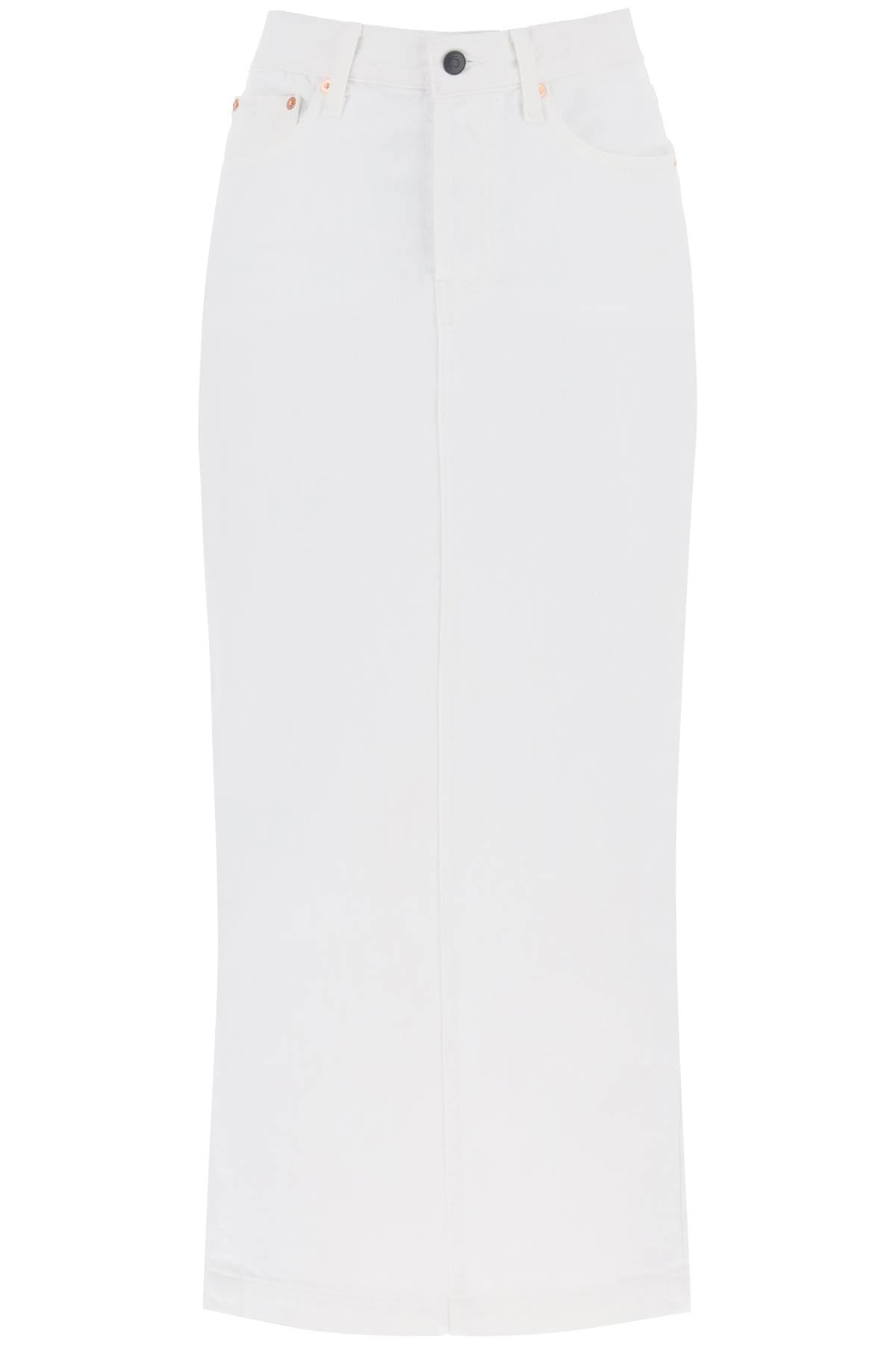 Wardrobe.nyc denim column skirt with a slim W2097PC WHITE