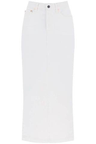 Wardrobe.nyc denim column skirt with a slim W2097PC WHITE