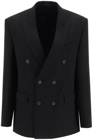 Wardrobe.nyc double-breasted blazer W4007PC BLACK