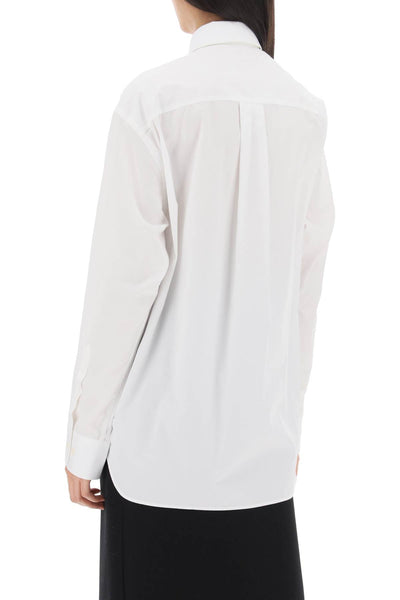 Wardrobe.nyc maxi shirt in cotton batista W5002R03 WHITE