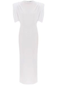 Wardrobe.nyc midi sheath dress with structured shoulders W5041R13 WHITE