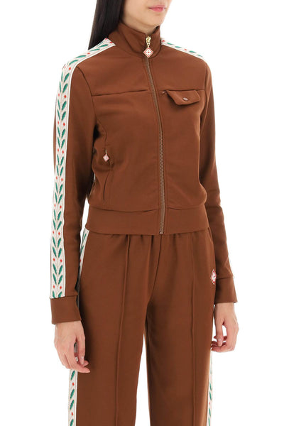 Casablanca laurel zip-up sweatshirt WF23JTP16501 BROWN