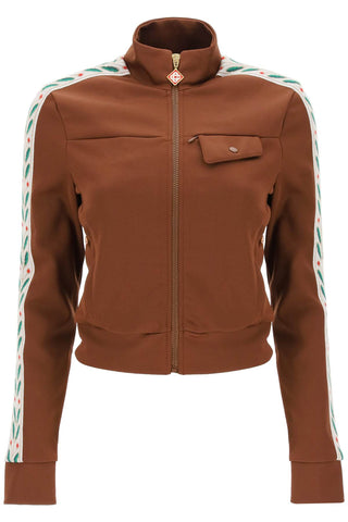 Casablanca laurel zip-up sweatshirt WF23JTP16501 BROWN