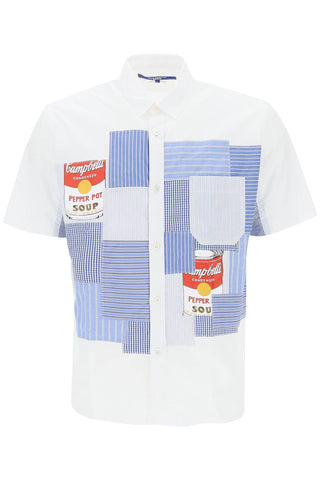 Junya watanabe short sleeve patchwork shirt WK B024 WHITE X WHT RED