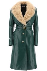 Bally leather and shearling coat WLE02J KELLY GREEN 23