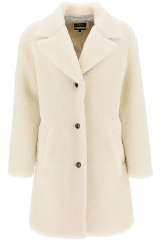 A.p.c. 'nicolette' teddy coat WOANV F01513 ECRU