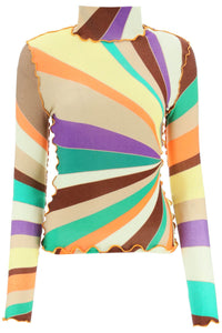 Siedres multicolored turtleneck sweater with gathered stitching WRS23TP06MC MULTI