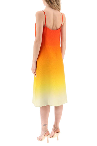 Casablanca silk satin slip dress with gradient effect WS23DR07201 SUNSET GRADIENT
