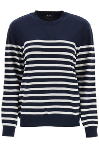 A.p.c. 'phoebe' striped cashmere and cotton sweater WSAAZ F23175 DARK NAVY