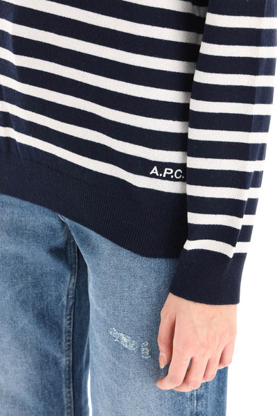 Apc“phoebe”條紋羊絨棉質毛衣 WSAAZ F23175 深海軍藍