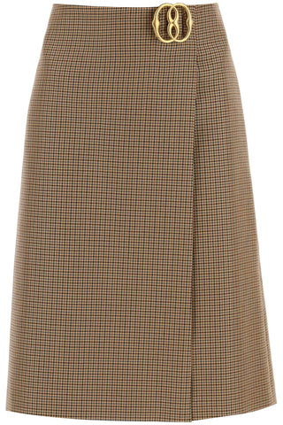 Bally houndstooth a-line skirt with emblem buckle WSK00C MULTIDESERTO 50