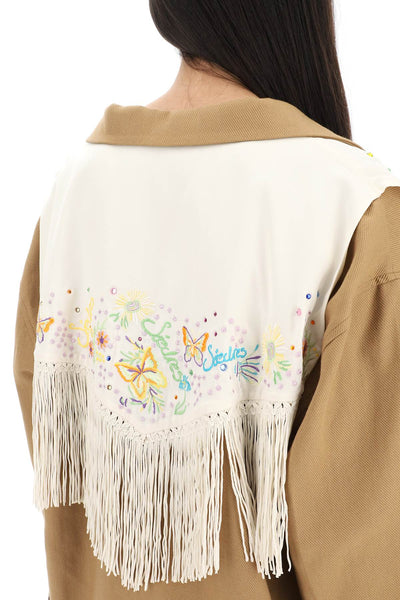 Siedres overshirt with embroidered fringed panel WSS23CJ03MC MULTI