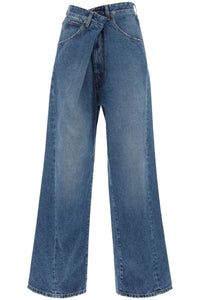 Darkpark 'ines' baggy jeans with folded waistband WTR19 DBL01W053 MEDIUM WASH
