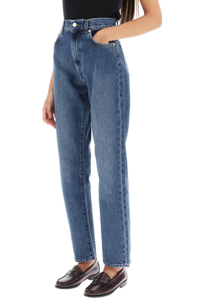 Loulou studio cropped straight cut jeans WULAR WASHED BLUE