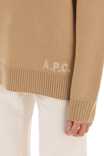 A.p.c. 'walter' virgin wool turtleneck sweater WVBAZ M23248 CAMEL ECRU