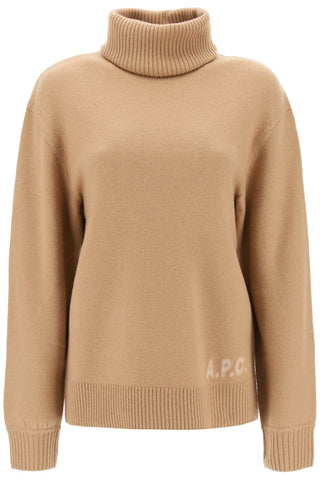 A.p.c. 'walter' virgin wool turtleneck sweater WVBAZ M23248 CAMEL ECRU