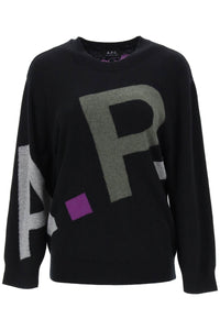 A.p.c. sweater in virgin wool with logo pattern WVBBX F23220 NOIR