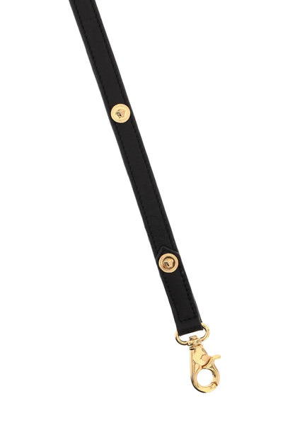 Versace 皮革皮帶，搭配美杜莎鉚釘 ZDOGLACE4 ZPEL0061 黑色