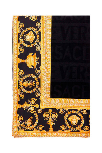 Versace 'i ♡ 巴洛克' 羊毛毯 ZPL141801 ZWOJ0010 NERO GRIGIO