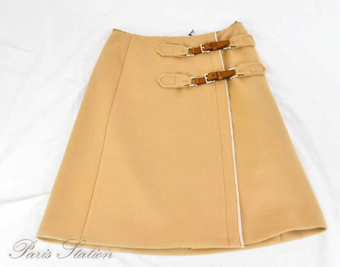 新的prada米色A-Line Virgin Wool Skirt尺寸38