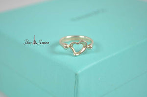 Tiffany＆Co。Sterling Silver Heart Ring尺寸3.5