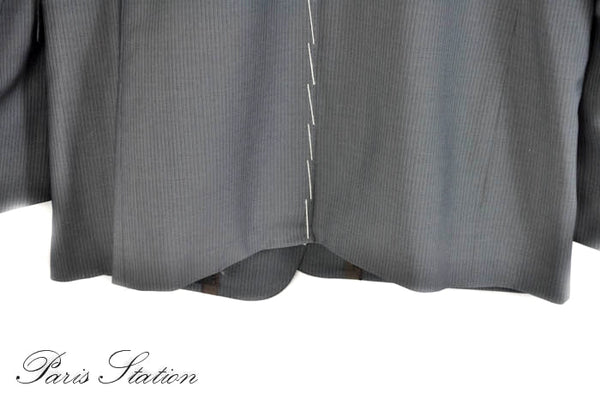 Authentic Louis Vuitton Grey Striped Men's Suit Size 56